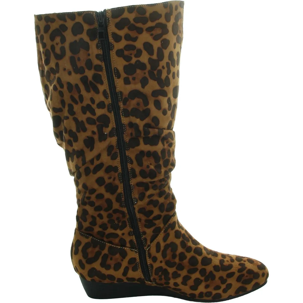 1381013 Womens Faux Suede Wedge Boot Mid-Calf Boots