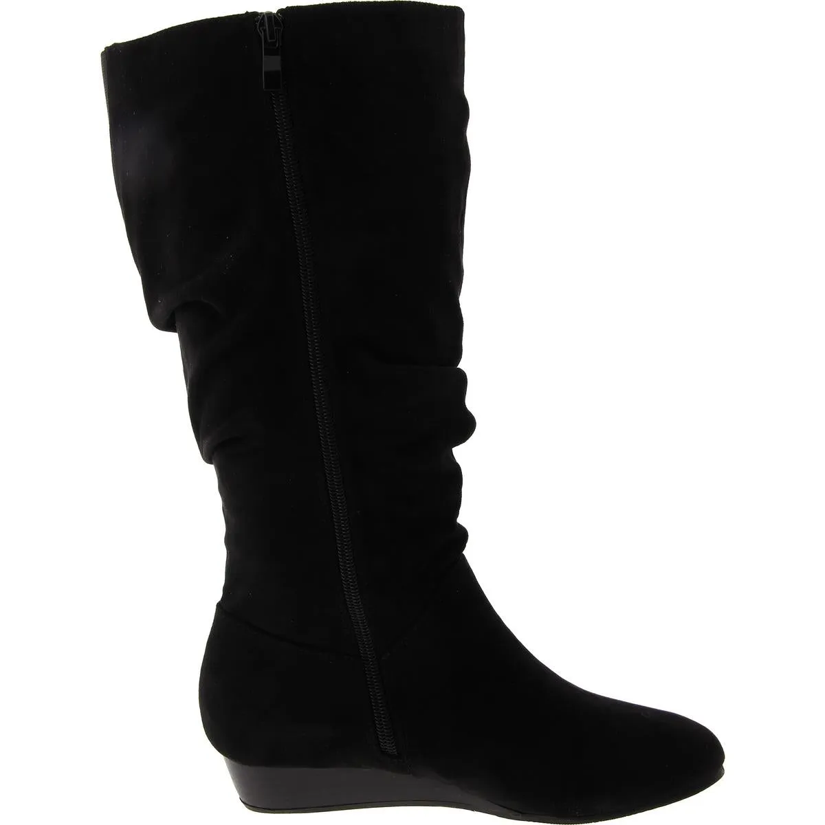 1381013 Womens Faux Suede Wedge Boot Mid-Calf Boots