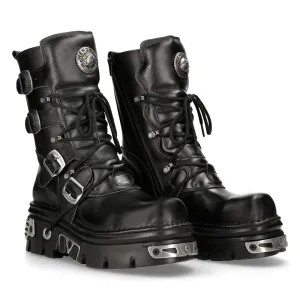 373 S4 Metallic Boots Leather Goth Biker Emo
