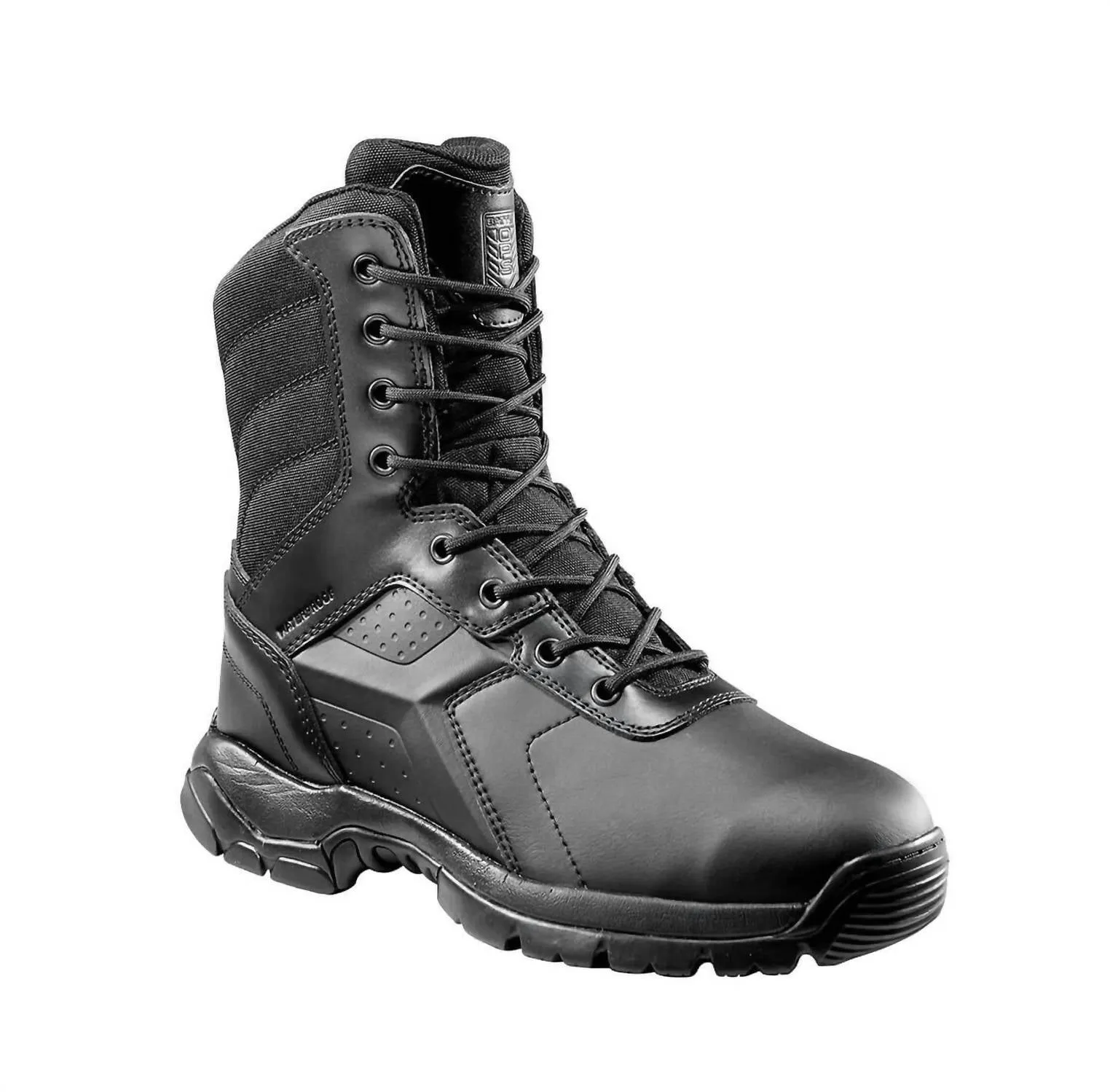 8" Waterproof Tactical Boot - Side Zip Composite Safety Toe In Black