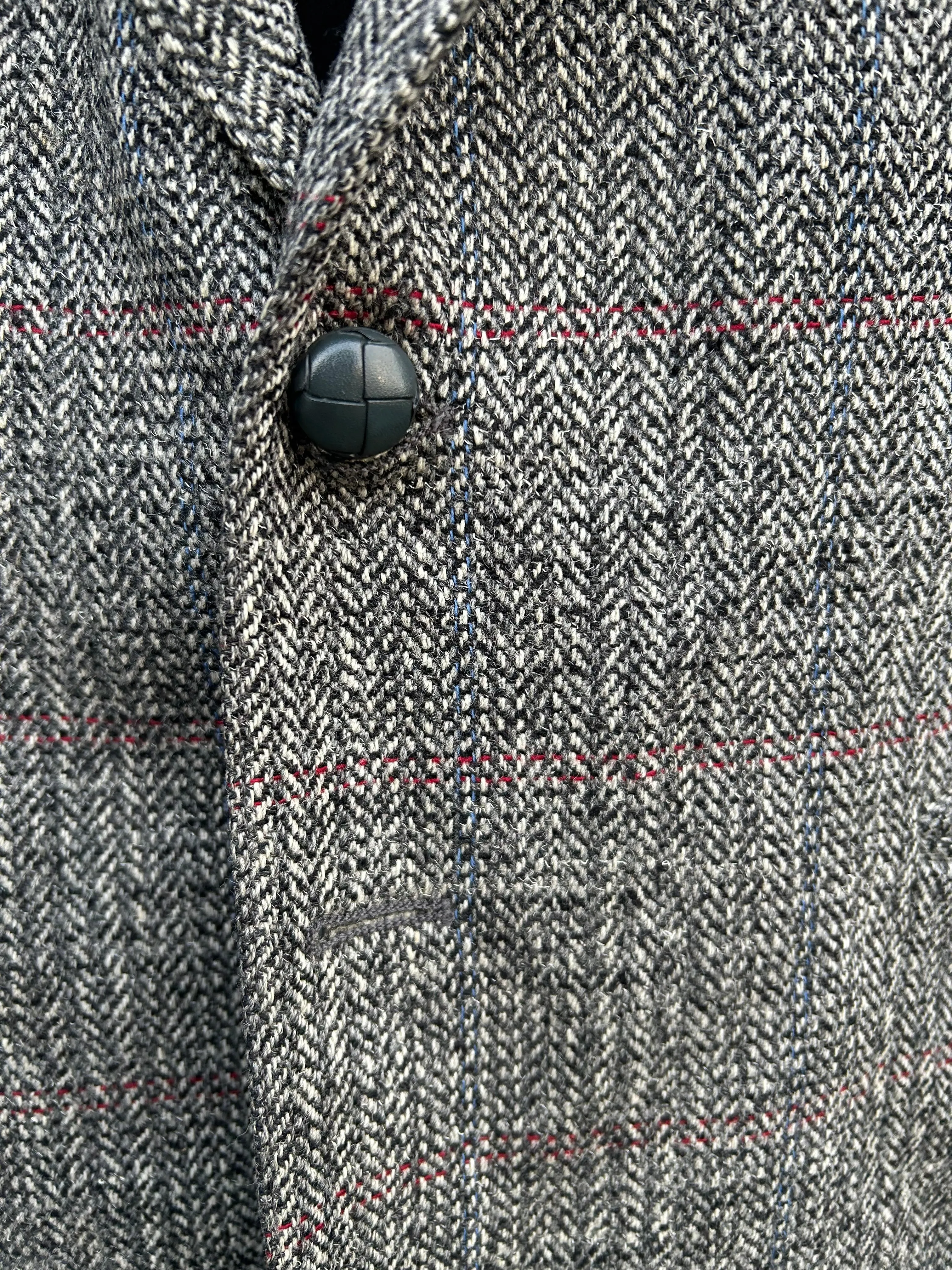 90s grey tweed jacket Medium