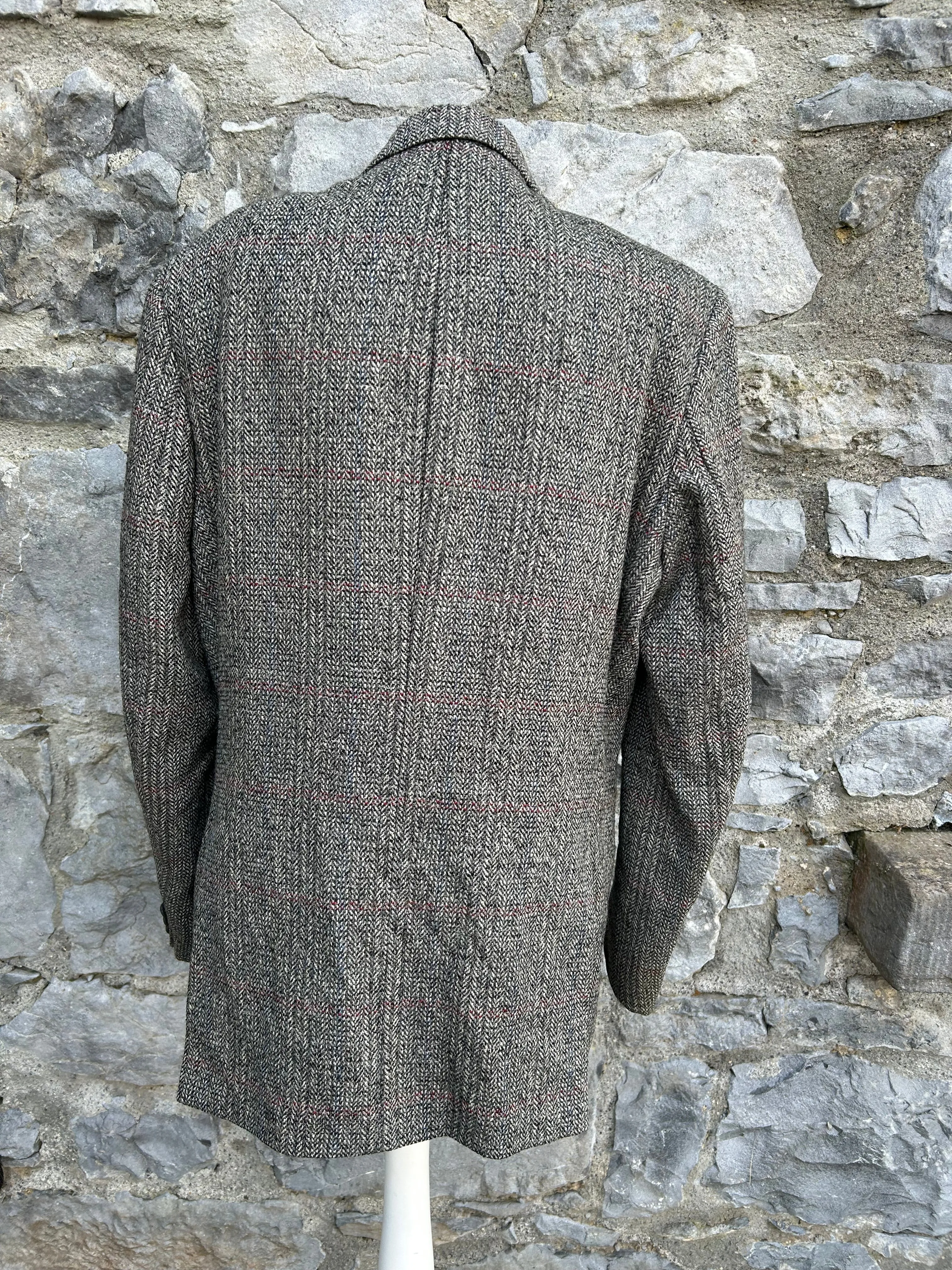 90s grey tweed jacket Medium