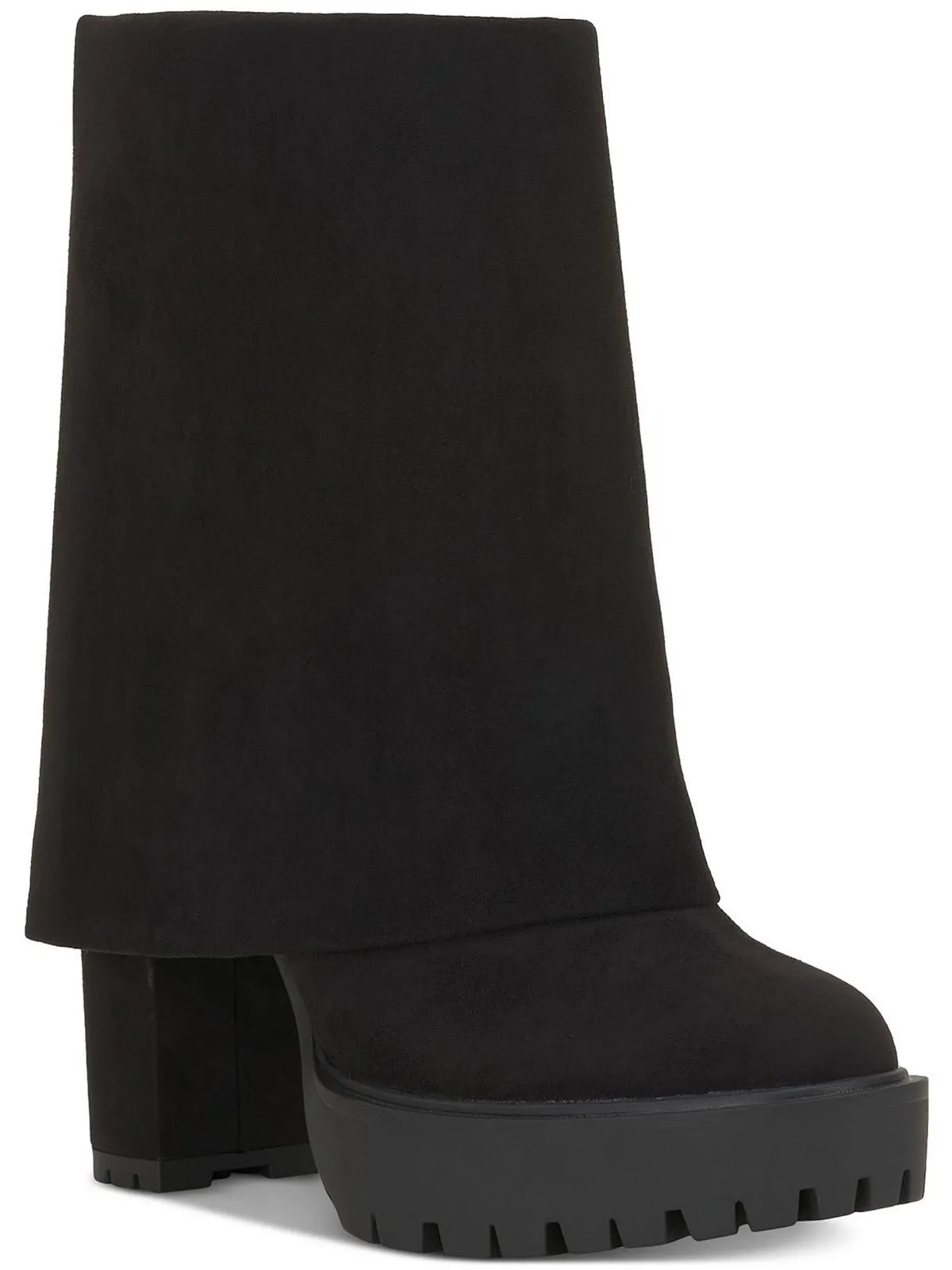 Acelina Womens Faux Suede Cuffed Booties