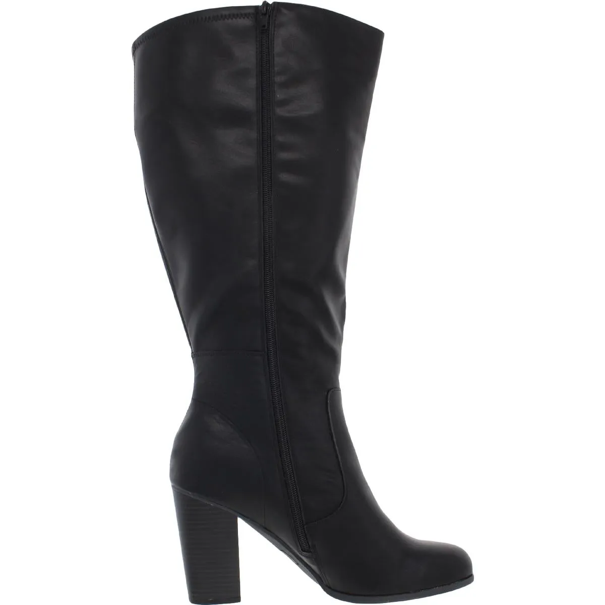 Addyy Womens Faux Leather Extra Wide Calf Knee-High Boots