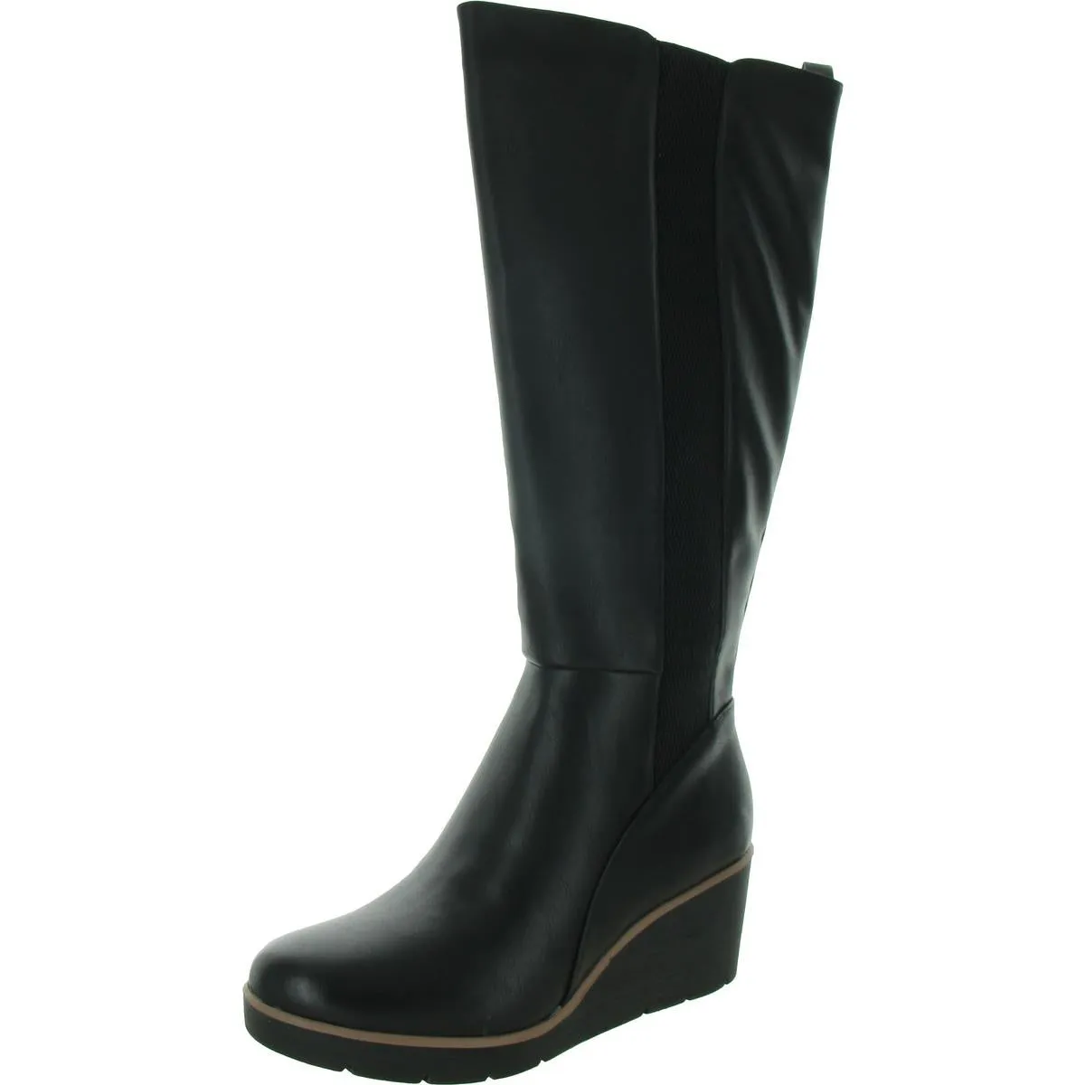 Adrian Womens Cushioned Footbed Wedge Knee-High Boots