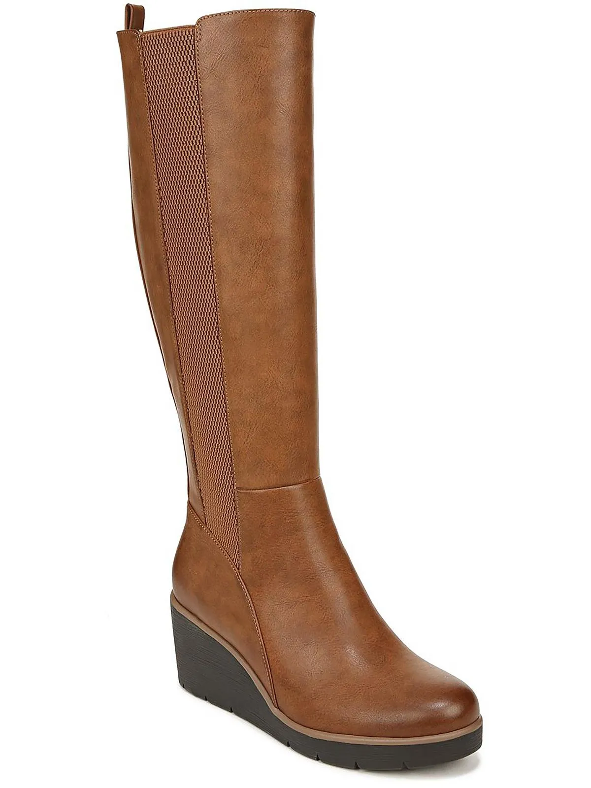 Adrian Womens Cushioned Footbed Wedge Knee-High Boots