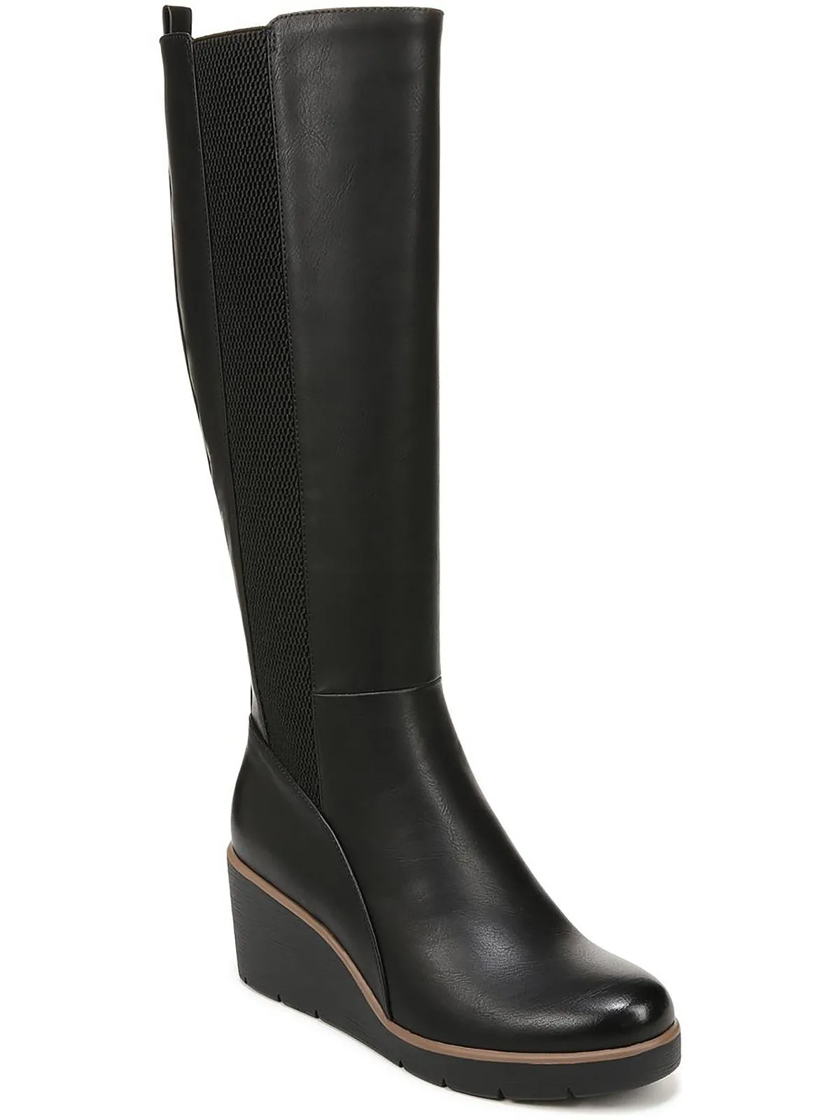 Adrian Womens Cushioned Footbed Wedge Knee-High Boots