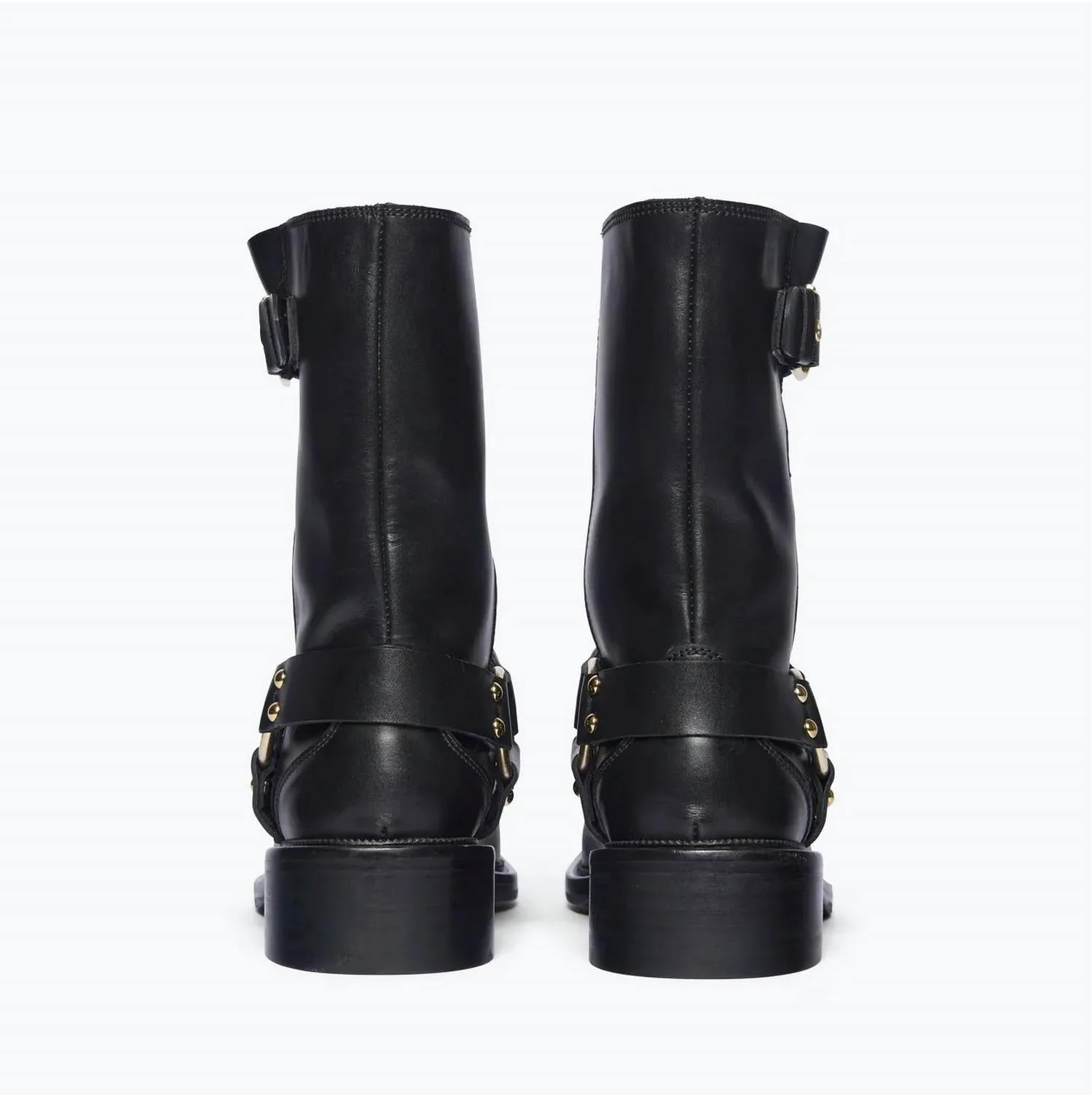 Aeri Moto Boot In Black Calf W/ Gold