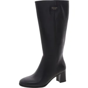 Aimee Womens Zipper Leather Knee-High Boots