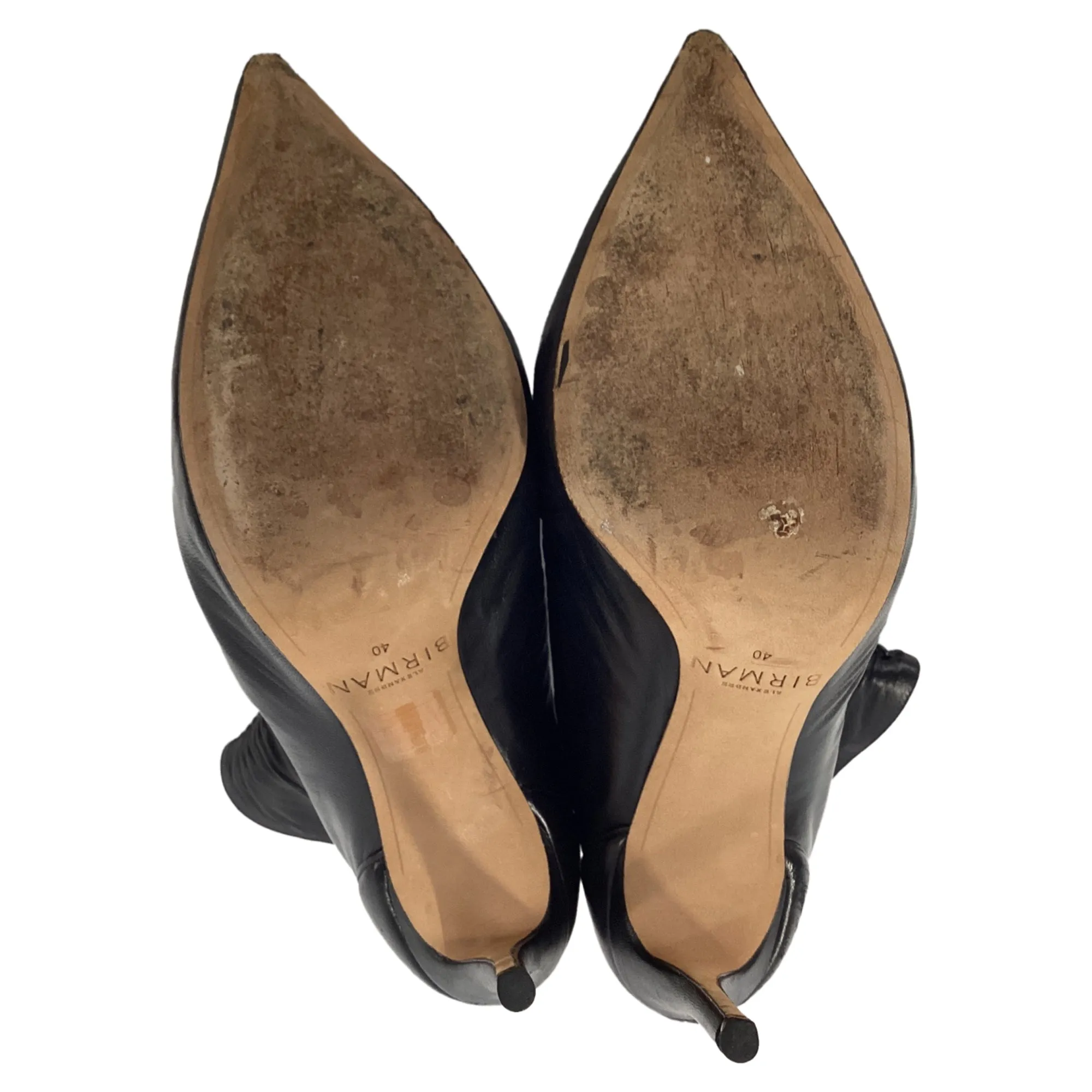 Alexandre Birman Susanna Ruched Heeled Ankle Boots in Black Leather