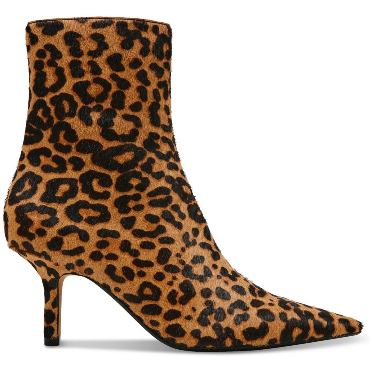 Alston-L Womens Zipper Calf Hair Ankle Boots