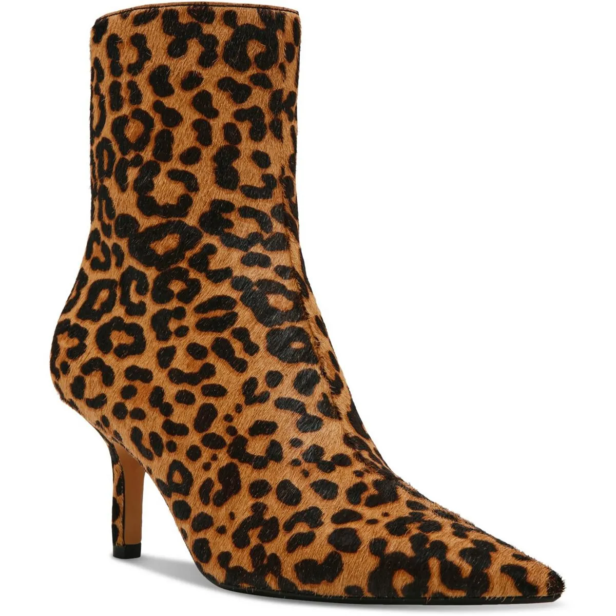 Alston-L Womens Zipper Calf Hair Ankle Boots