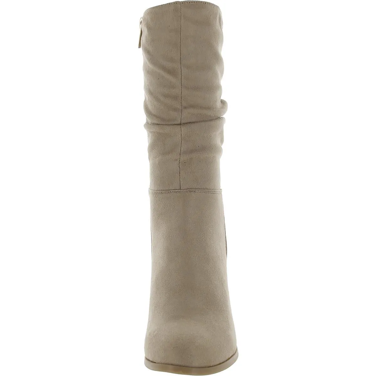 Amena Scrunch Boot Womens Block Heel Side Zip Mid-Calf Boots