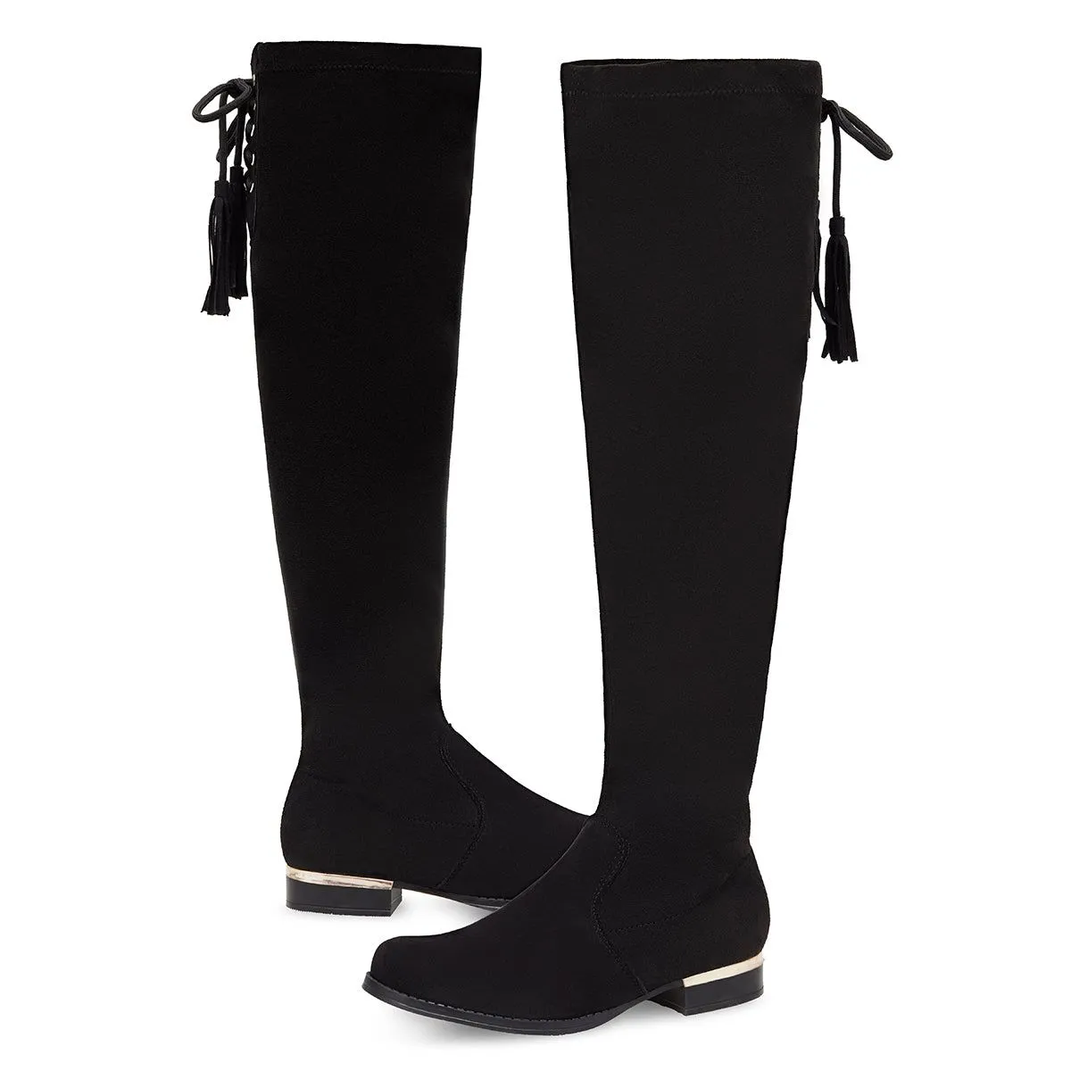 Andrea Over The Knee Low Heel Boots