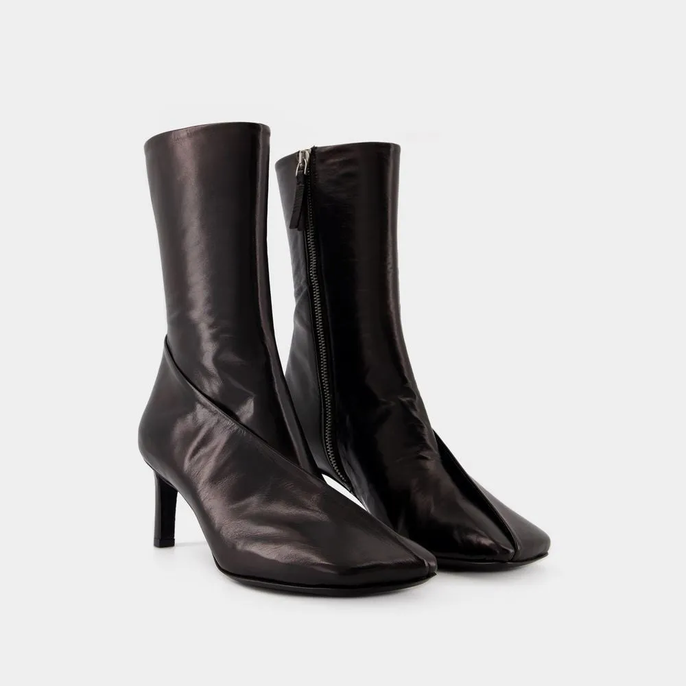 Ankle Boots - Leather - Black