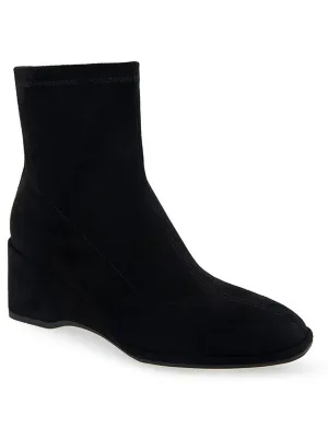 ANOUK Womens Faux Suede Laceless Wedge Boots