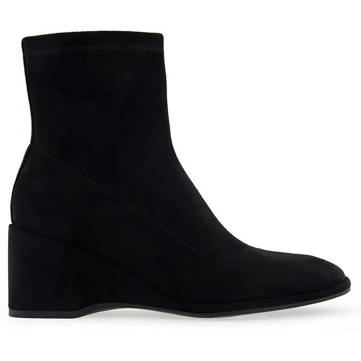 ANOUK Womens Faux Suede Laceless Wedge Boots