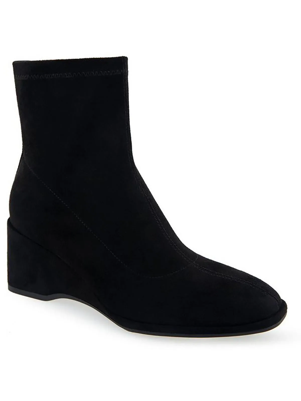 ANOUK Womens Faux Suede Laceless Wedge Boots