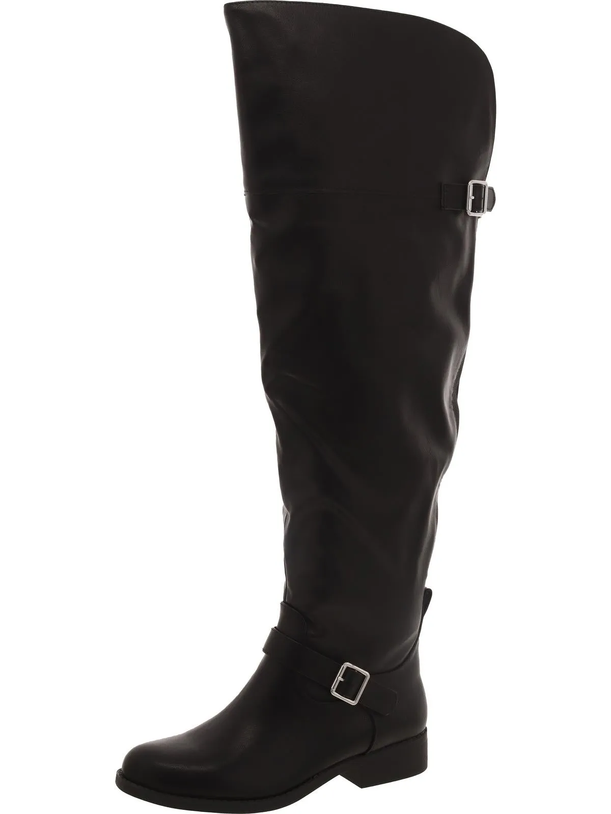 Anya Womens Block Heel Almond Toe Over-The-Knee Boots