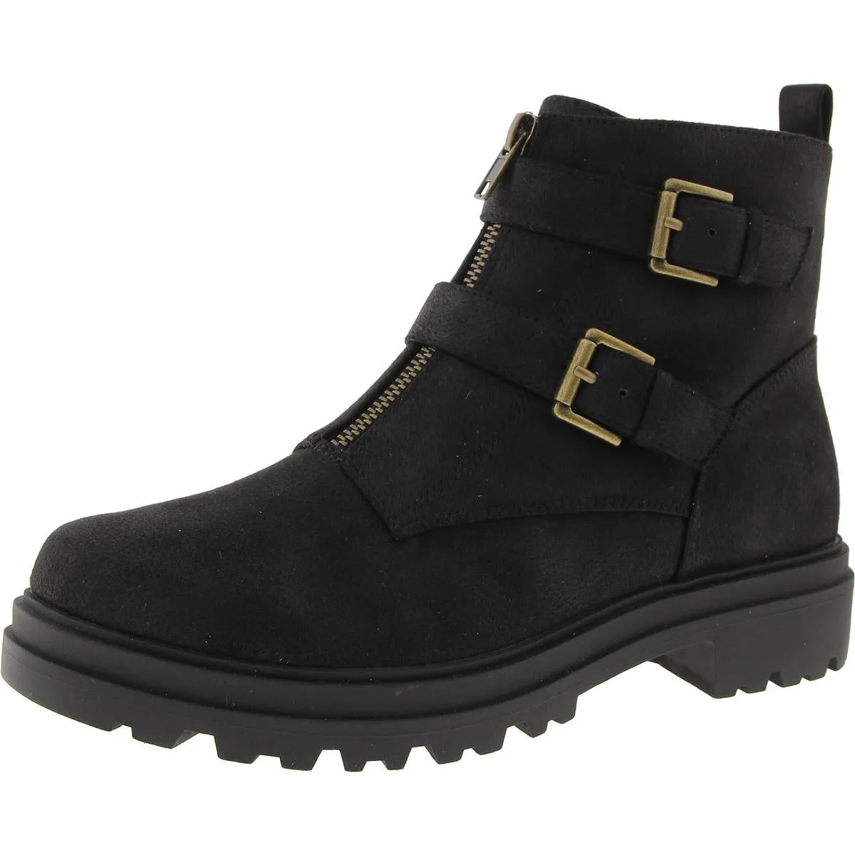 Arcadia Womens Zipper Faux Leather Booties