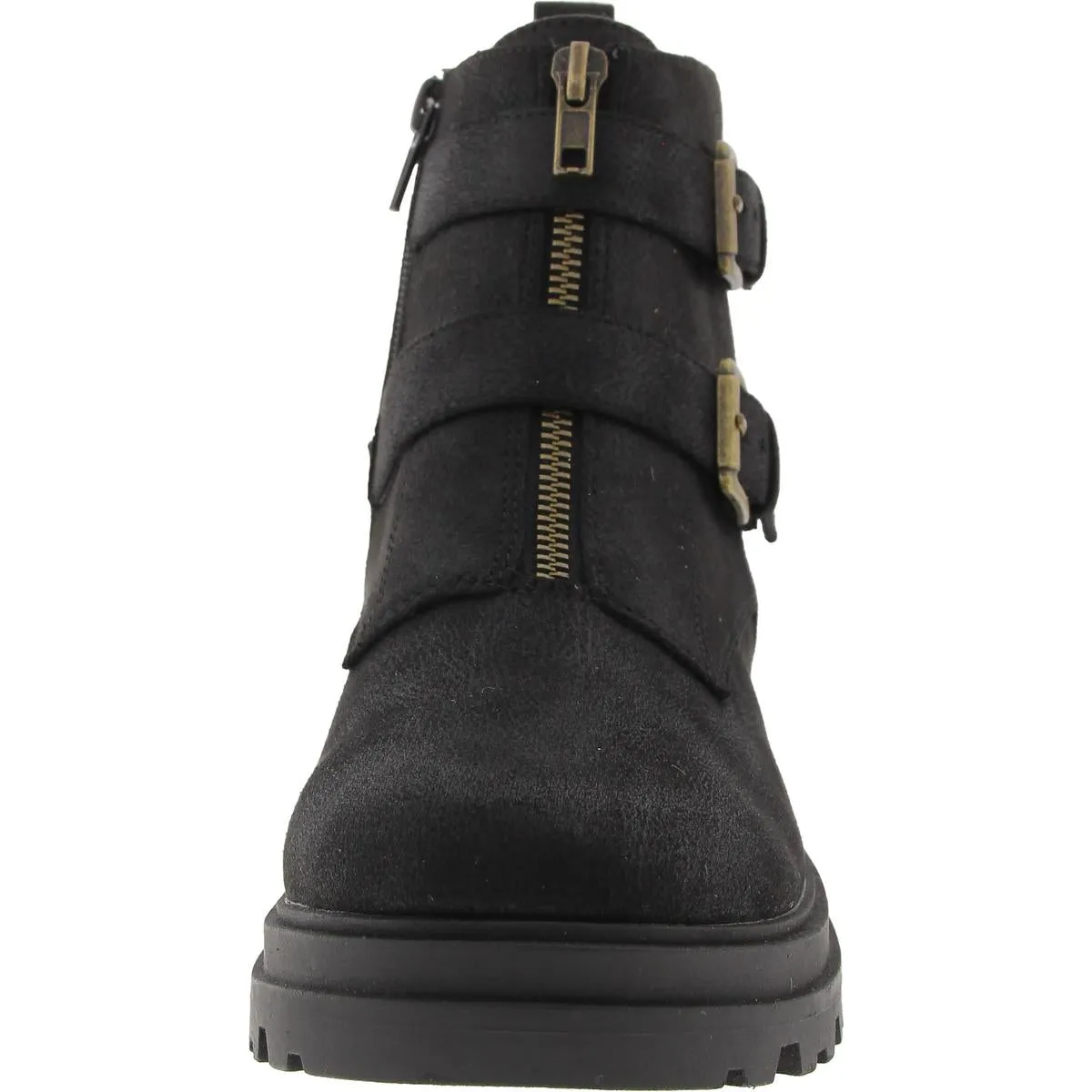 Arcadia Womens Zipper Faux Leather Booties