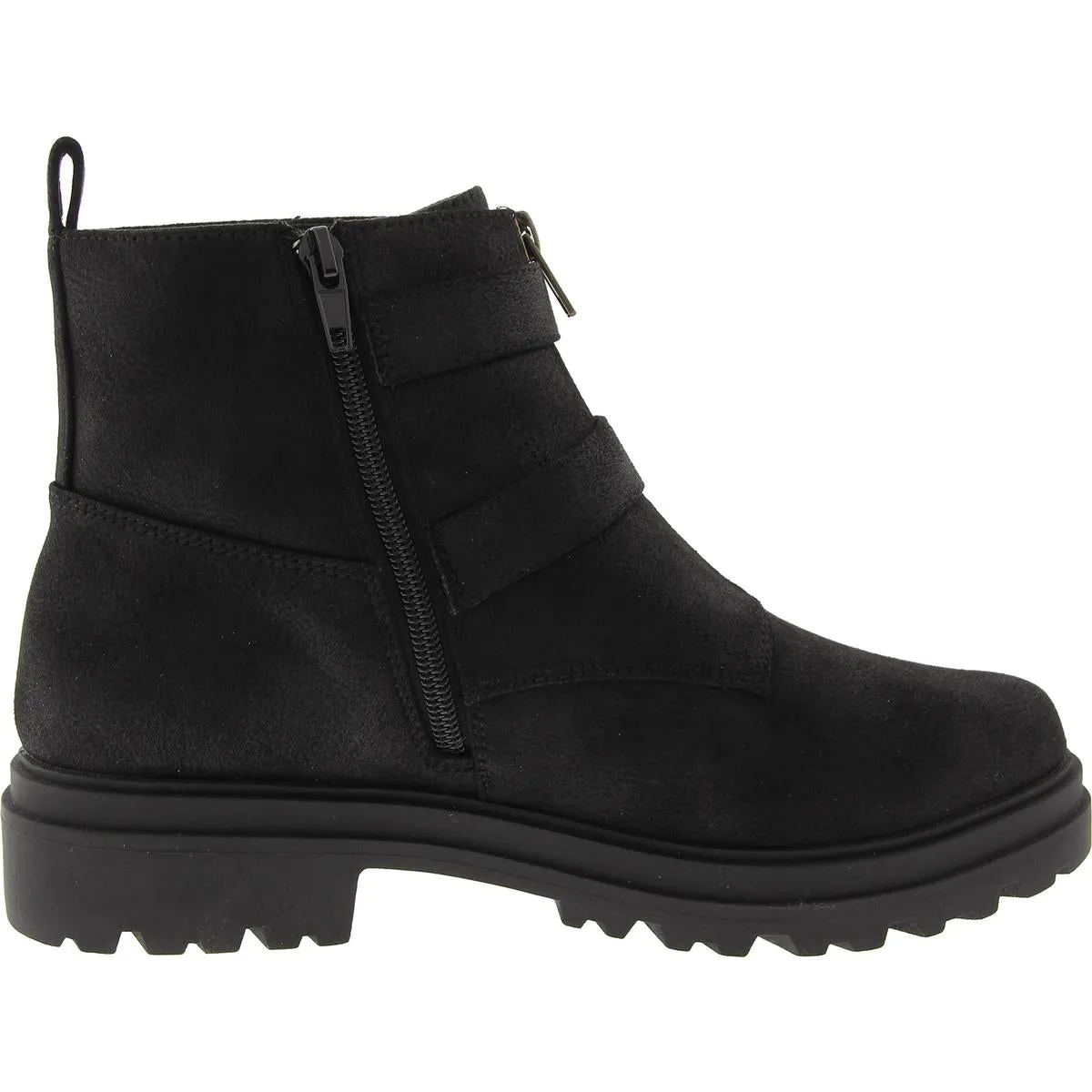 Arcadia Womens Zipper Faux Leather Booties