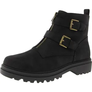 Arcadia Womens Zipper Faux Leather Booties