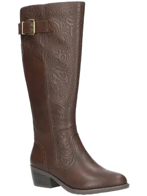 Arwen Womens Embossed Almond Toe Knee-High Boots