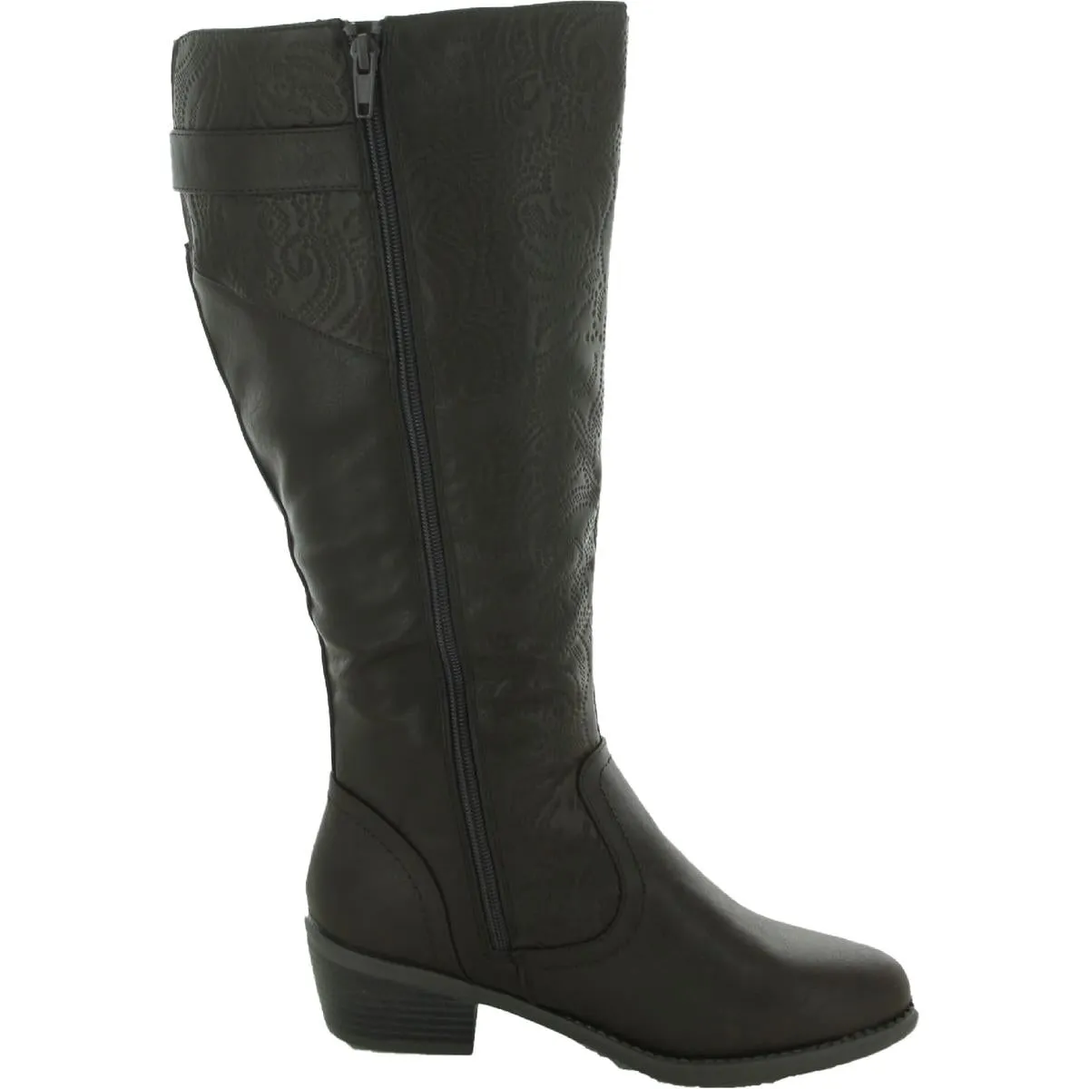 Arwen Womens Embossed Almond Toe Knee-High Boots