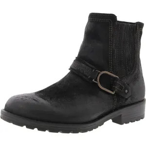Aspra Buckle Womens Distressed Suede Ankle Boots
