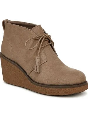 Aurora Womens Faux Suede Ankle Wedge Boots