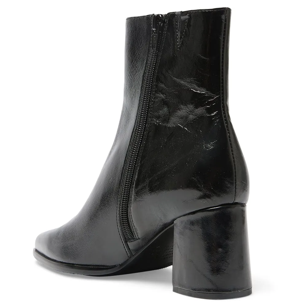Avenue Boot in Black Crush Patent