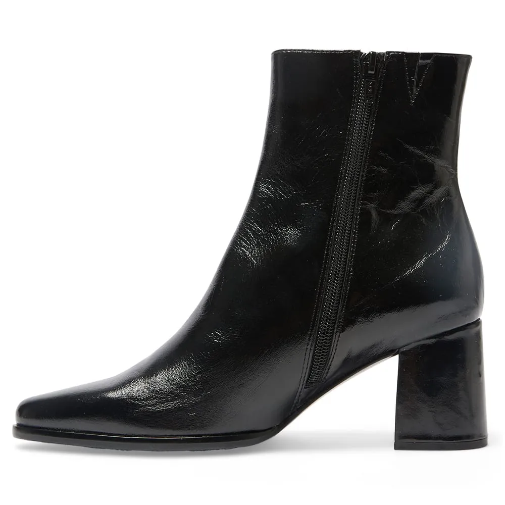 Avenue Boot in Black Crush Patent