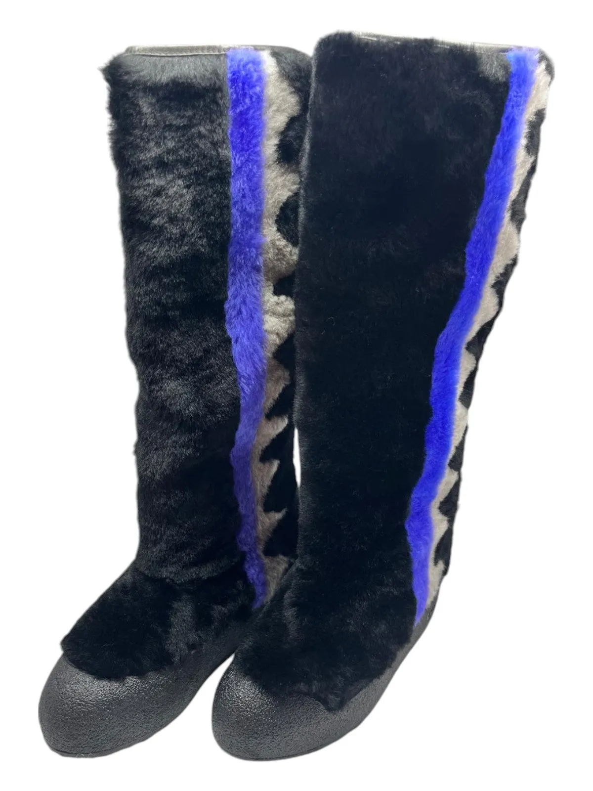 Bally Chiora 6228435 Women's Black/Blue Fur Boots