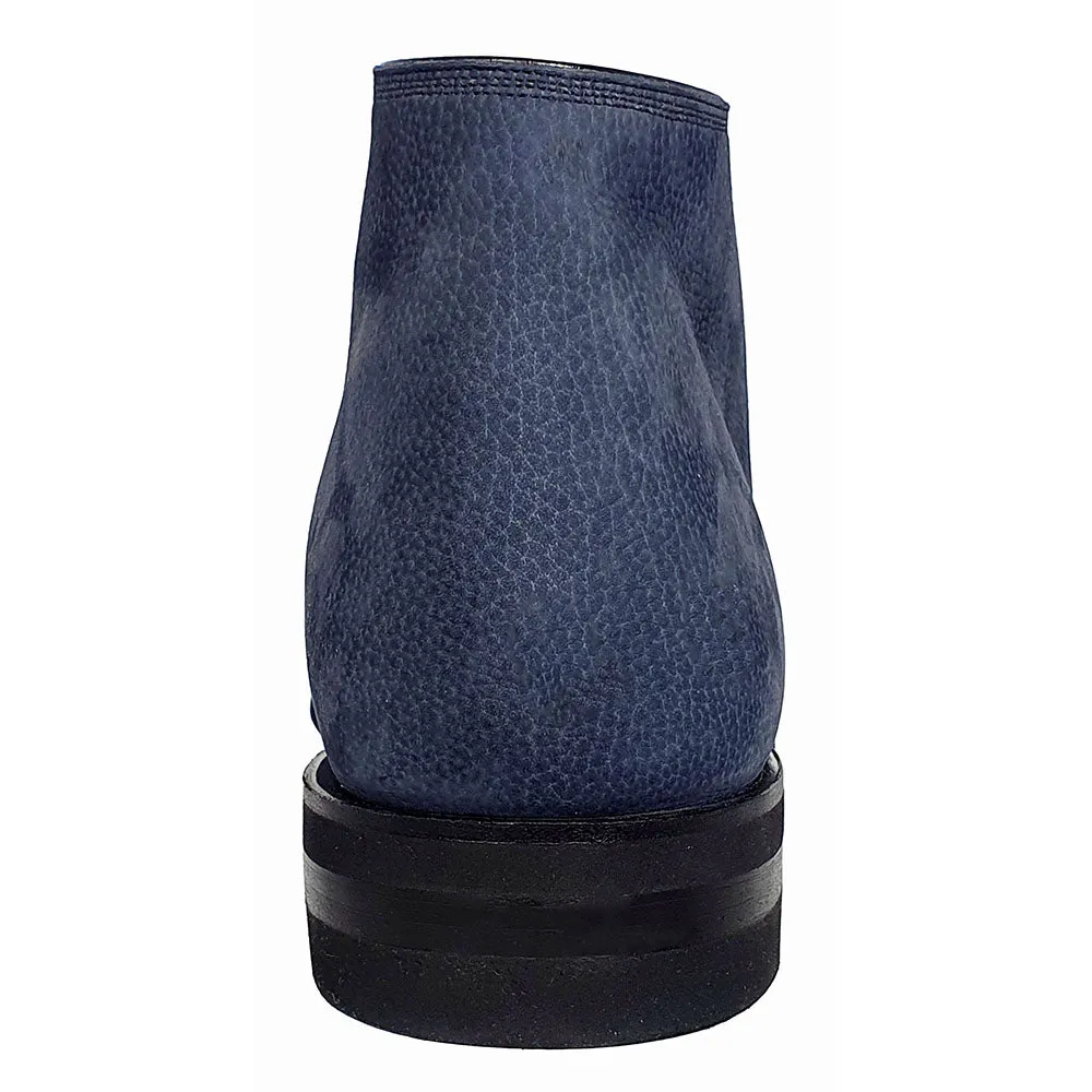 Bally Skiligny 6237888 Men's Midnight Blue Grained Calf Leather Desert Boots