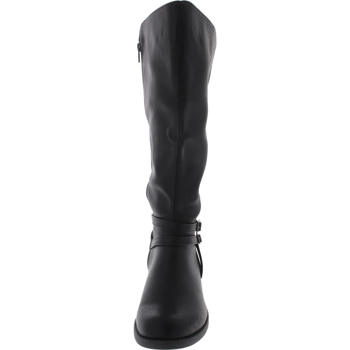 Bay Plus Womens Faux Leather Wide Calf Mid-Calf Boots
