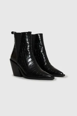 Bekah Boots In Black Embossed