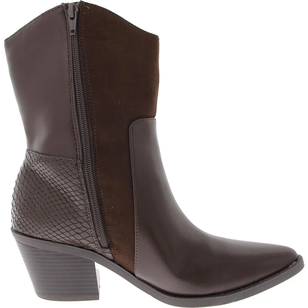 Biancaa Womens Faux Leather Ankle Cowboy, Western Boots