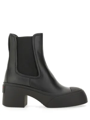 Block Heel Calf Leather Boots