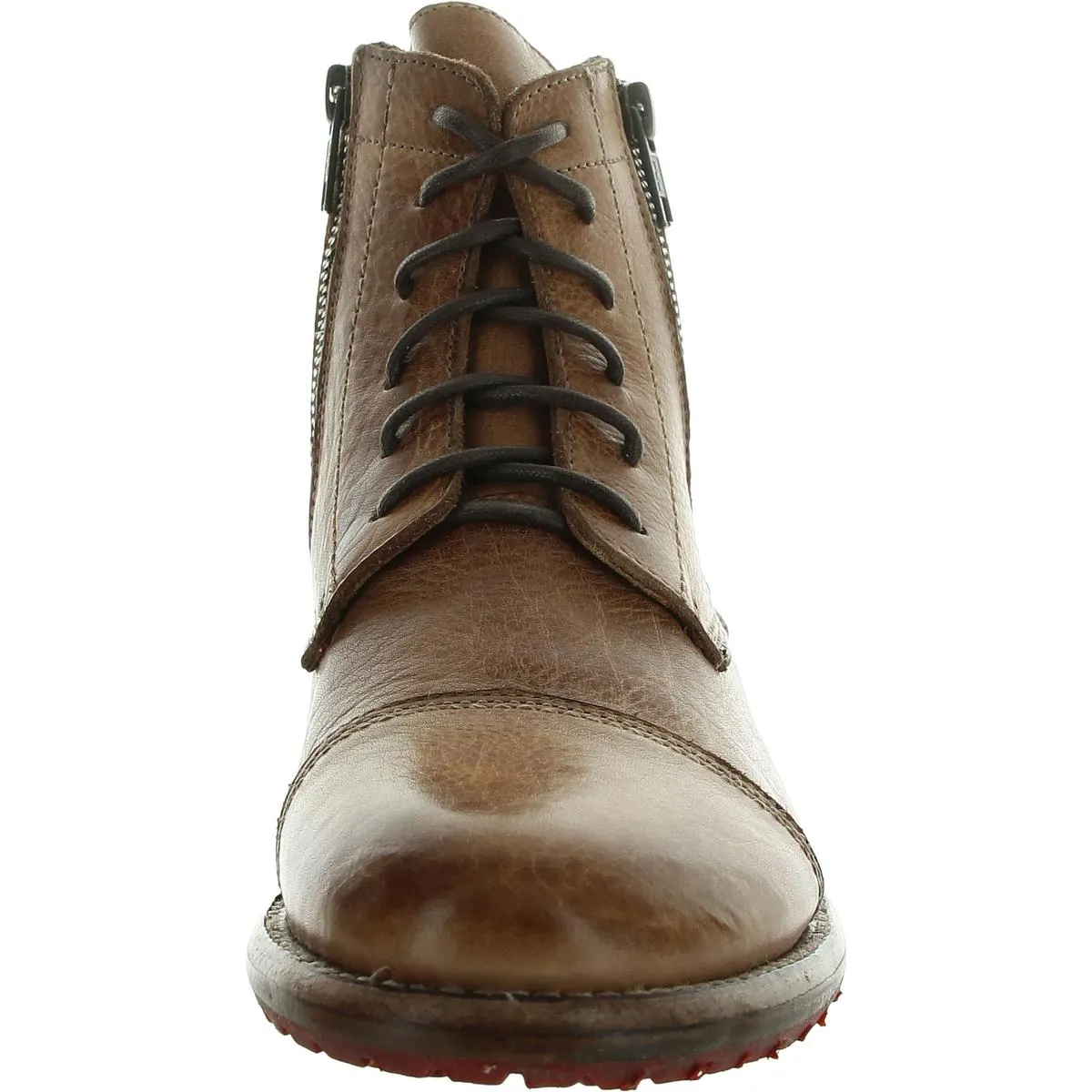Bonnie Womens Distressed Leather Combat Boots