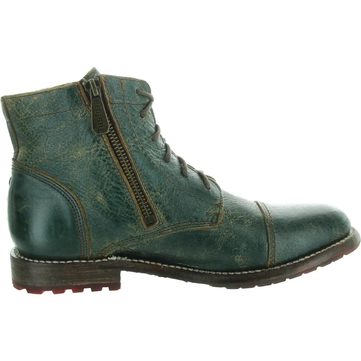 Bonnie Womens Distressed Leather Combat Boots