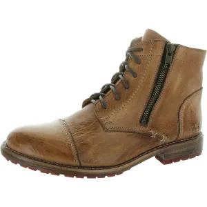 Bonnie Womens Distressed Leather Combat Boots