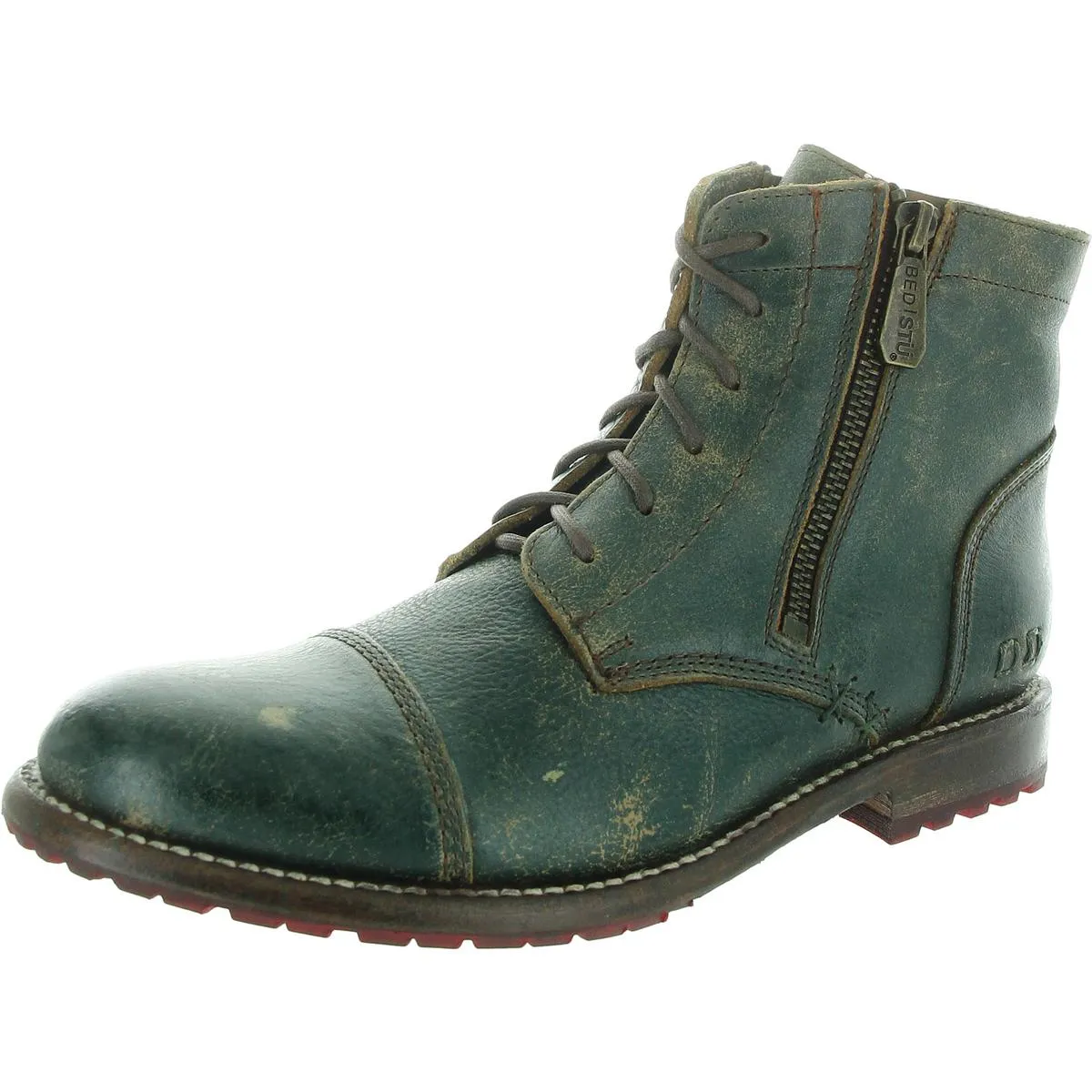 Bonnie Womens Distressed Leather Combat Boots