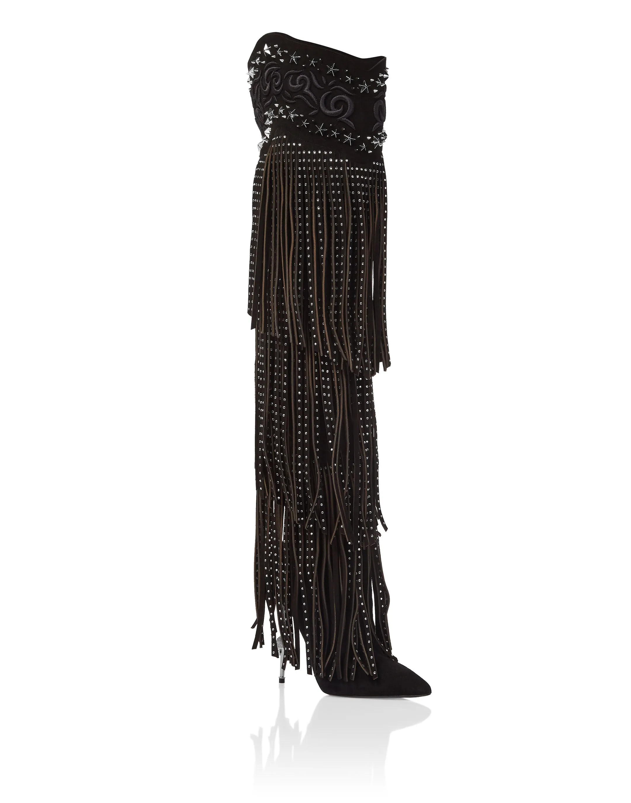 Boots High Heels High Fringe