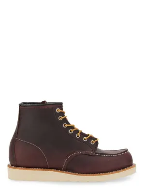 Bordeaux Leather Boots With Rugged Sole