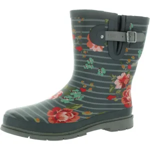 Bouquet mid Womens Floral Print Man Made Rain Boots