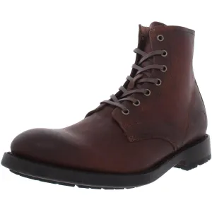 Bowery Mens Leather Lace Up Ankle Boots