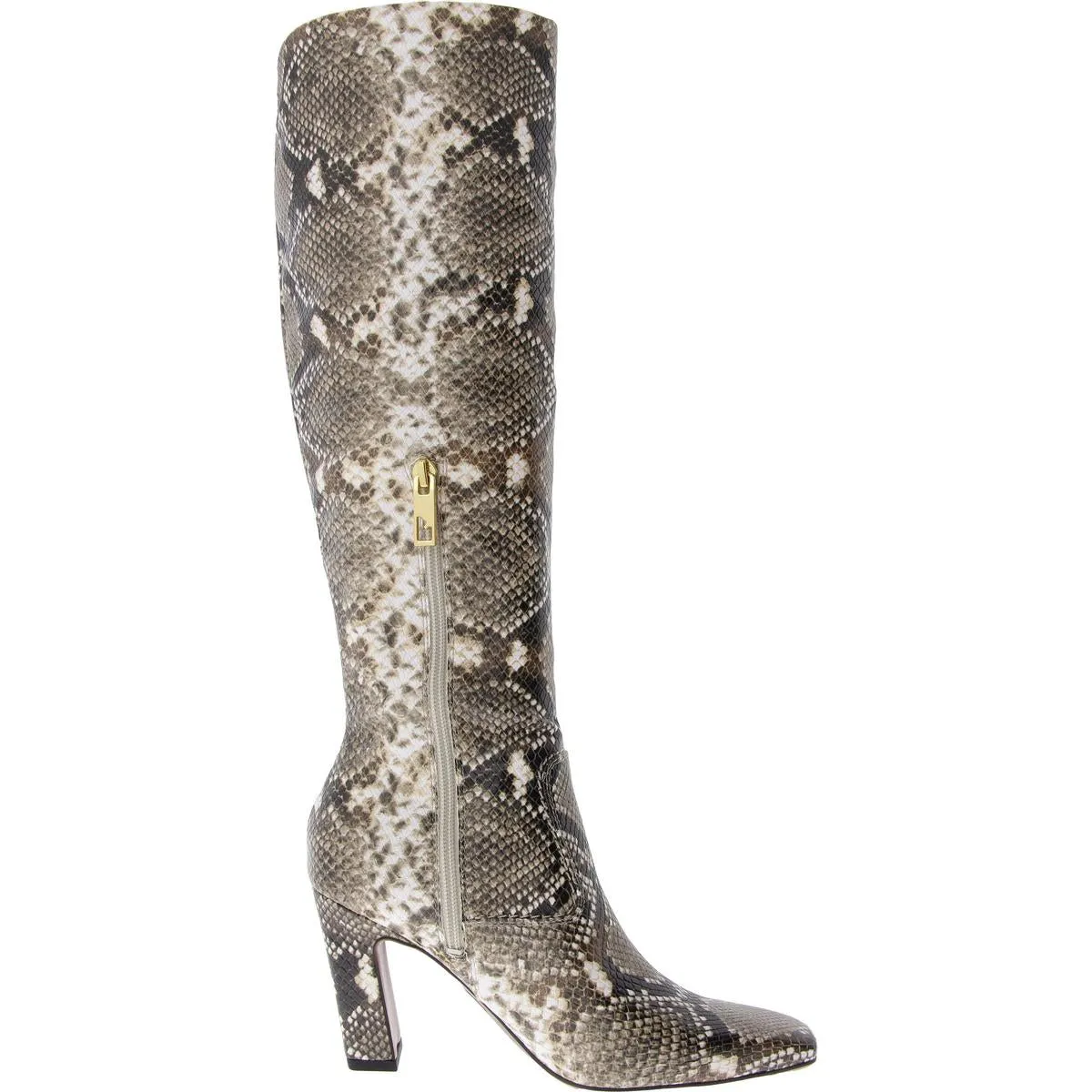 Bowman Womens Faux Leather Snake Print Knee-High Boots