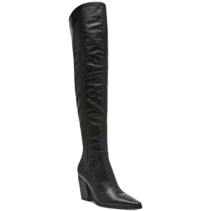 Bramble Womens Block Heel Leather Over-The-Knee Boots