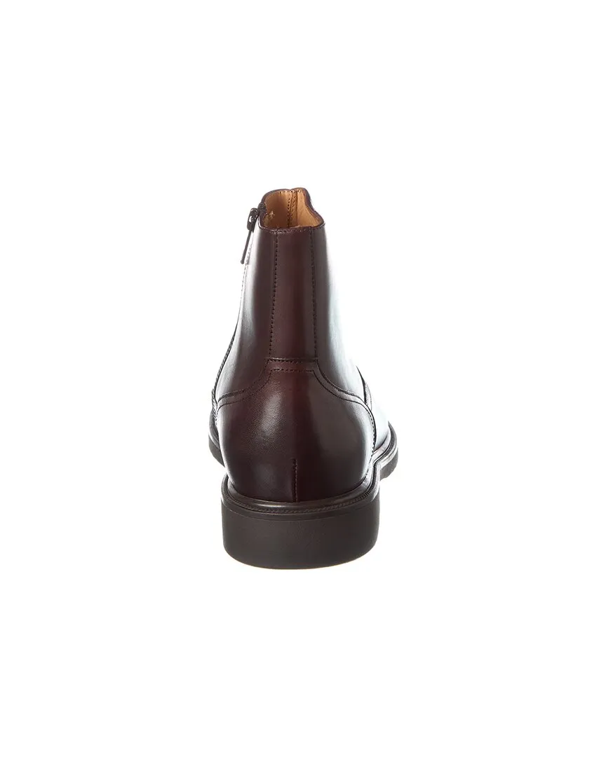 Brass Mark Zip Leather Boot